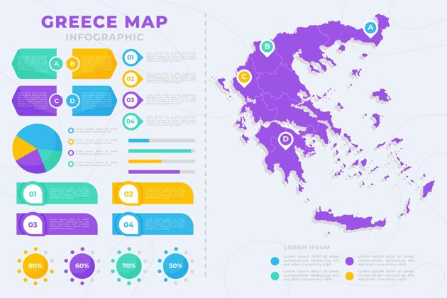 地图平面希腊地图信息图信息分析信息图