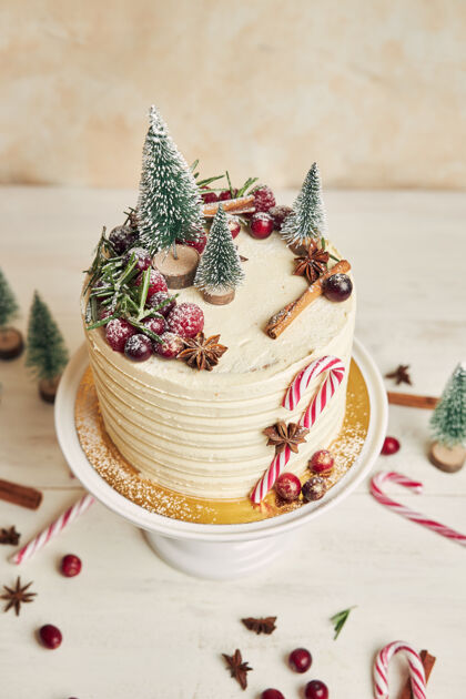 八角美丽的传统装饰圣诞蛋糕蛋糕美味糖果