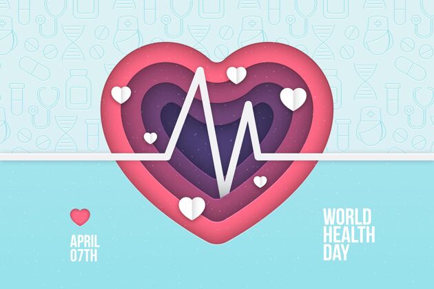 医疗保健世界卫生日纸制插图国际事件全球