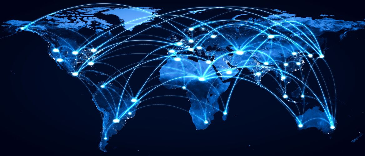 地球全球网络连接 用创新的感知线覆盖地球地球数据全球