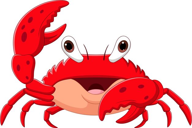 海洋生物卡通快乐蟹野生动物平面螃蟹