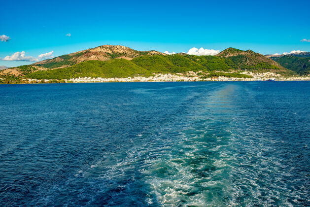 地中海美丽的爱奥尼亚海和岛屿景观编辑风景海景