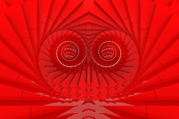 草莓三维渲染红色旋转漩涡艺术在心形墙的背景勒克斯流动旋转