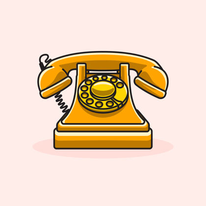 古老复古经典复古橙色电话经典通讯传统