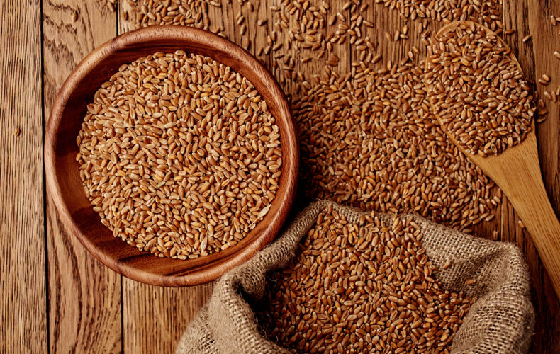 饮食小麦在板墙图像纹理顶视图谷类产品作物生的厨房