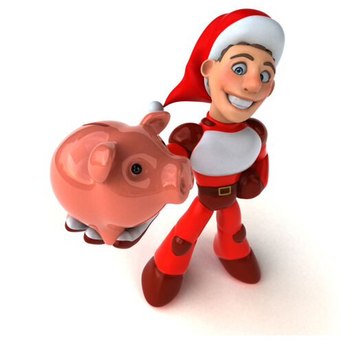 垫有趣的超级圣诞老人插画金融文化圣诞节