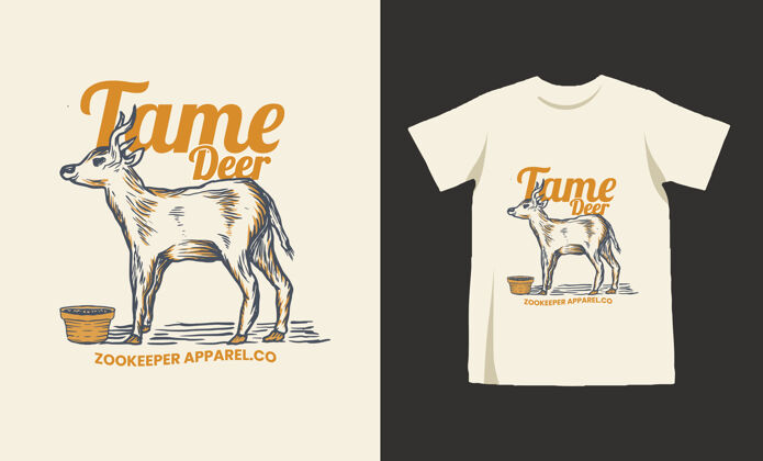 绘画驯鹿T恤设计哺乳动物背景鹿