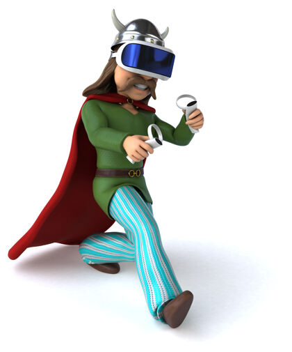 网络有趣的插图高卢与虚拟现实头盔凯尔特人游戏视频