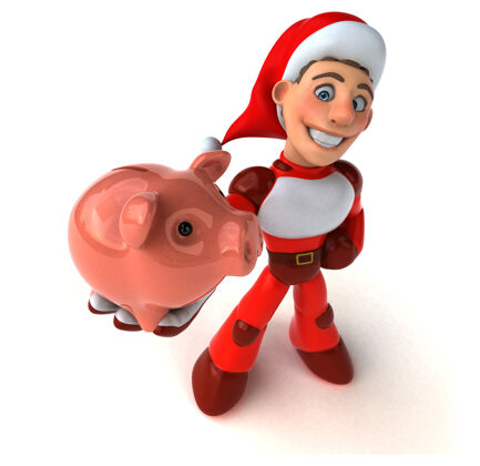 垫有趣的超级圣诞老人插画金融文化圣诞节