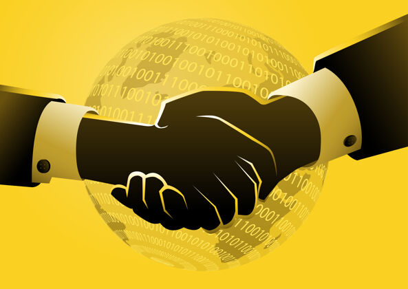 商务人员数字商务协议联系业务概念团队合作沟通二进制