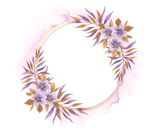 树枝优雅的紫色花框 白色隔离优雅花束春天