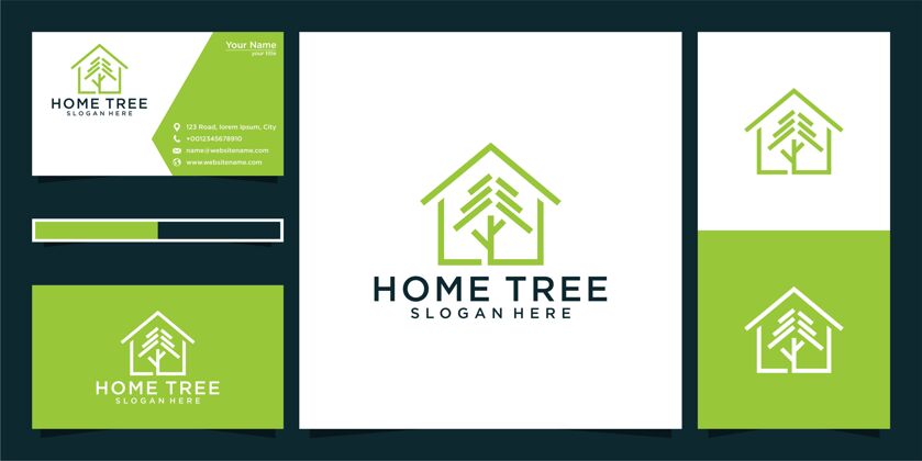 地产首页树标志设计和名片生态建筑平面