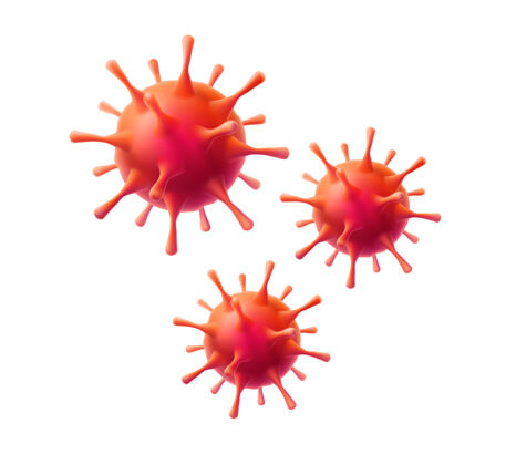 疾病逼真的冠状病毒球细胞图标细菌微生物危险