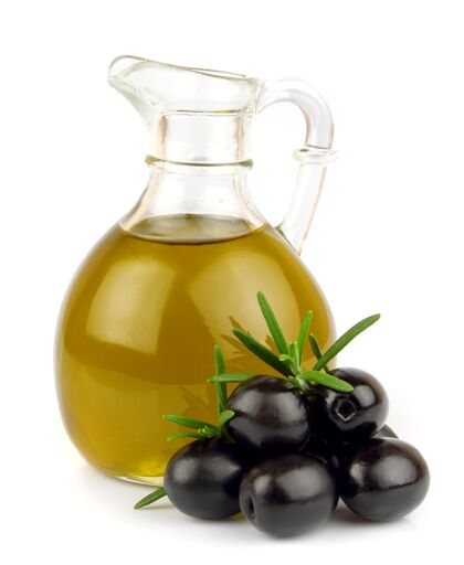 传统一瓶橄榄油迷迭香瓶子叶子