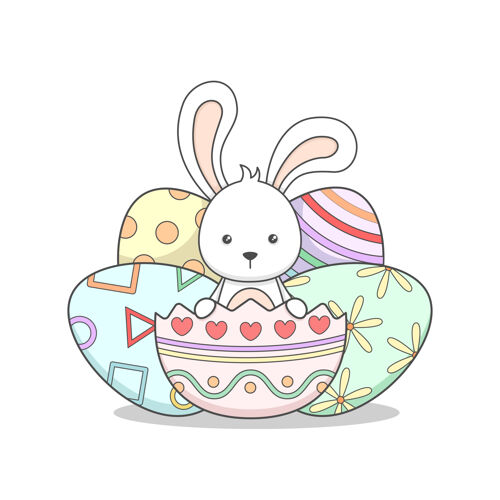 鸡蛋可爱的小兔子和鸡蛋简单可爱蛋壳