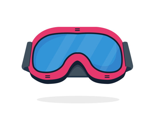 滑雪滑雪或滑雪护目镜隔离在白色防护装备活动