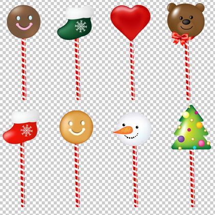 棒棒糖圣诞棒棒糖插图糖果装饰棒棒糖