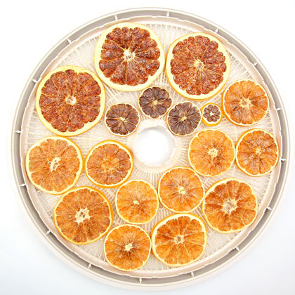 饮食在白色背景上混合不同的柑橘干果葡萄柚有机柠檬