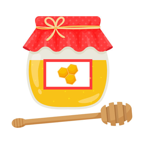 蜂蜜一瓶蜂蜜和一把蜂蜜勺食品配料健康