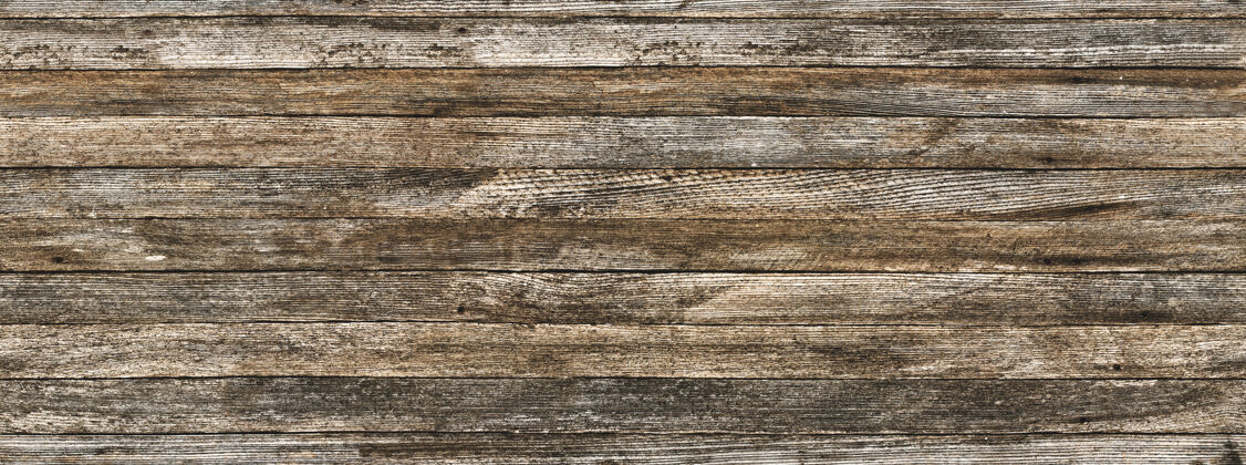 木板无缝纹理的全景垃圾灰棕色木材粗糙简单垃圾