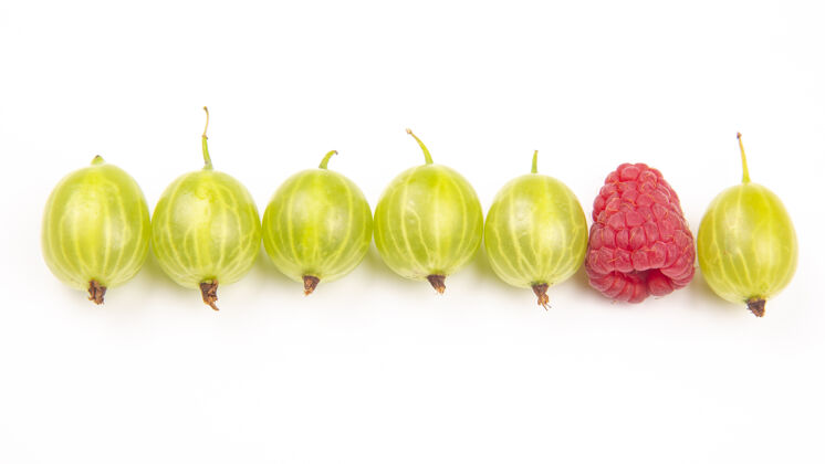 素食白葡萄酒上的醋栗和其他浆果表面有用维生素保健食品水果健康蔬菜早餐花园葡萄干多汁的