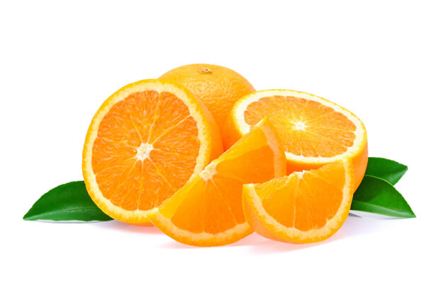 水果橙色水果隔离在白色新鲜物体保健