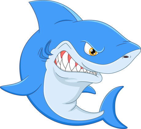 动物愤怒的鲨鱼卡通野生动物野生动物海洋生物