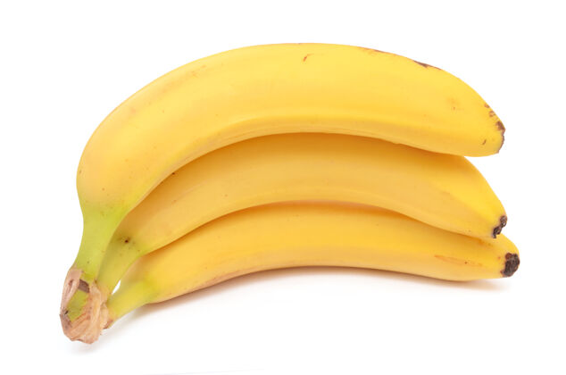 束新鲜健康的香蕉隔离在白色的表面静止活力刷新