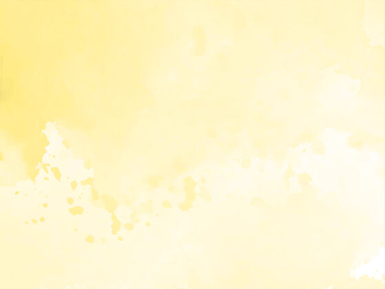 色彩优雅的黄色水彩纹理背景画笔颜料笔划