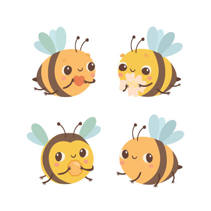可爱可爱的蜜蜂花蜂蜜昆虫