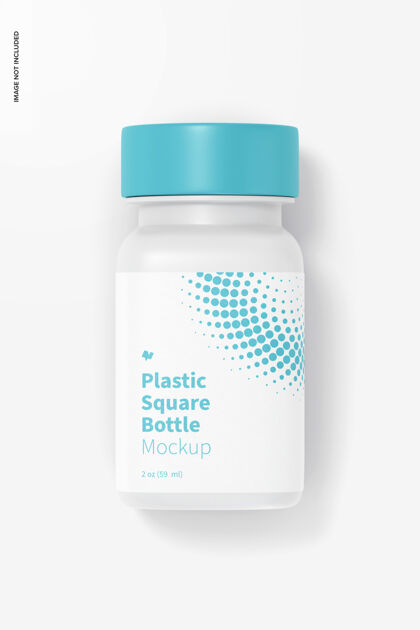 塑料2盎司塑料方形瓶模型 顶视图瓶子塑料瓶模型