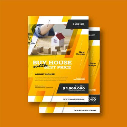 建筑梯度房地产海报与照片企业投资房屋