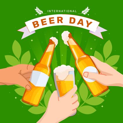 干杯国际啤酒日插画国际啤酒日手绘啤酒日