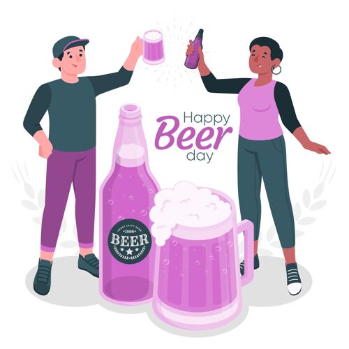 啤酒国际啤酒日概念图国际啤酒日啤酒日庆祝