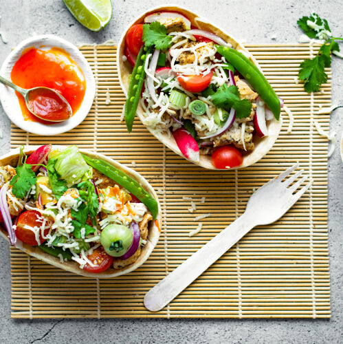 蔬菜自制特克斯墨西哥玉米饼船食物食谱的想法美味营养烹饪