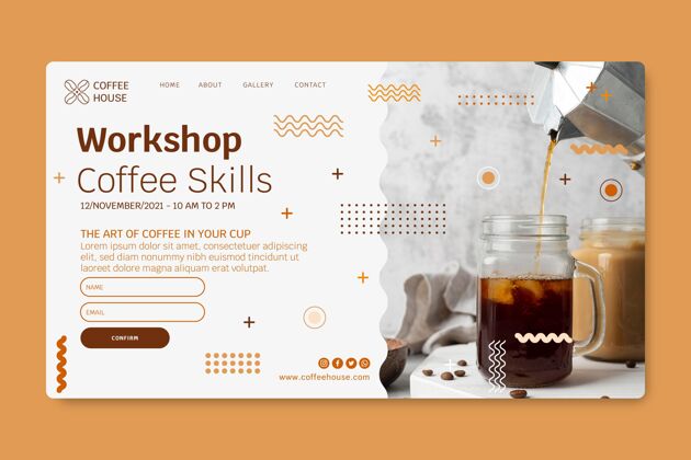 咖啡咖啡店登录页模板网页模板自然咖啡馆