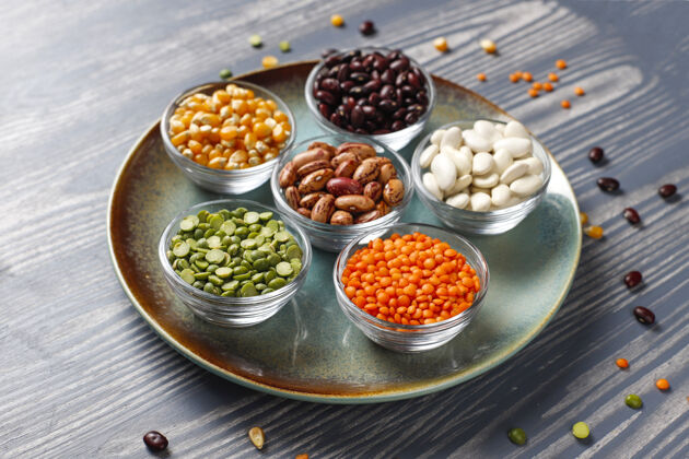 营养豆类和豆类品种健康的纯素蛋白质食物豆类素食者什锦