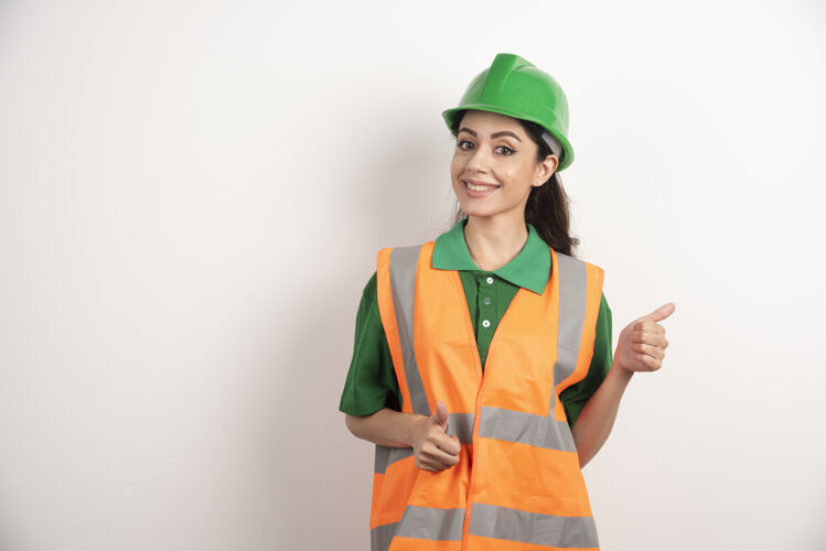 衣服戴头盔的女工地工程师高质量照片工作女人工人