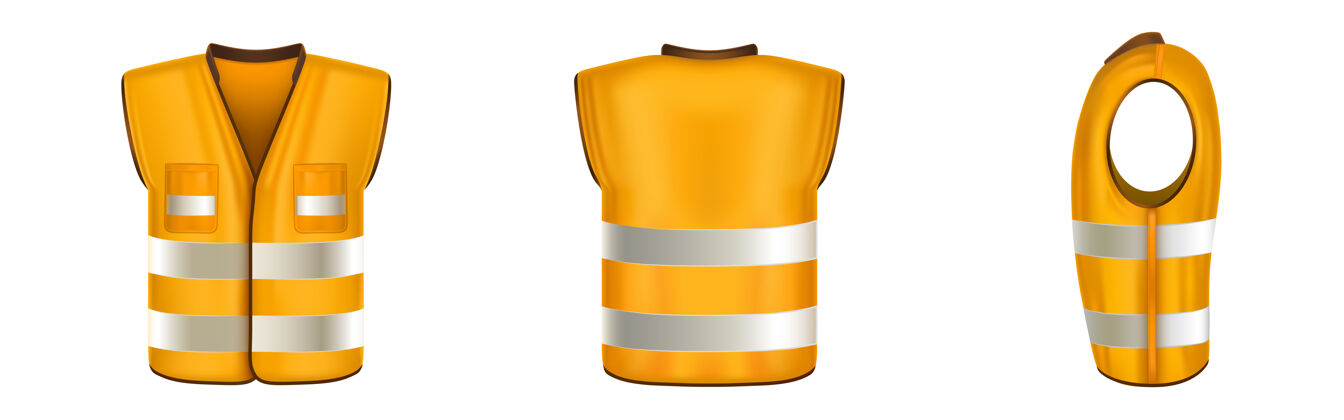 设备橙色安全背心 带反光条纹 适用于建筑工程救援交通模型