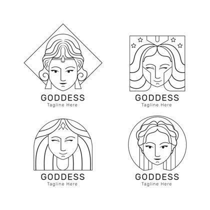 平面设计一套线性平面女神标志模板企业标志标志标识