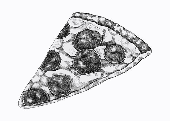 雕刻手绘披萨片小吃意大利菜比萨饼