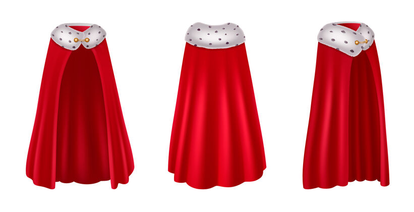 斗篷红色斗篷风帽现实设置与三个孤立的意见皇家长袍紫色豪华礼服风帽长袍隔离