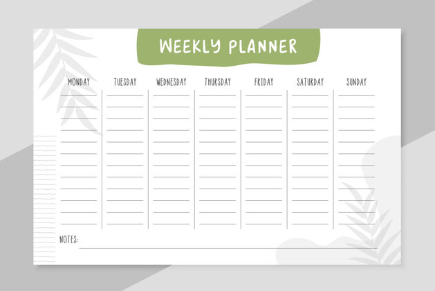 时间每周待办事项列表组织者模板设计笔记周时间表