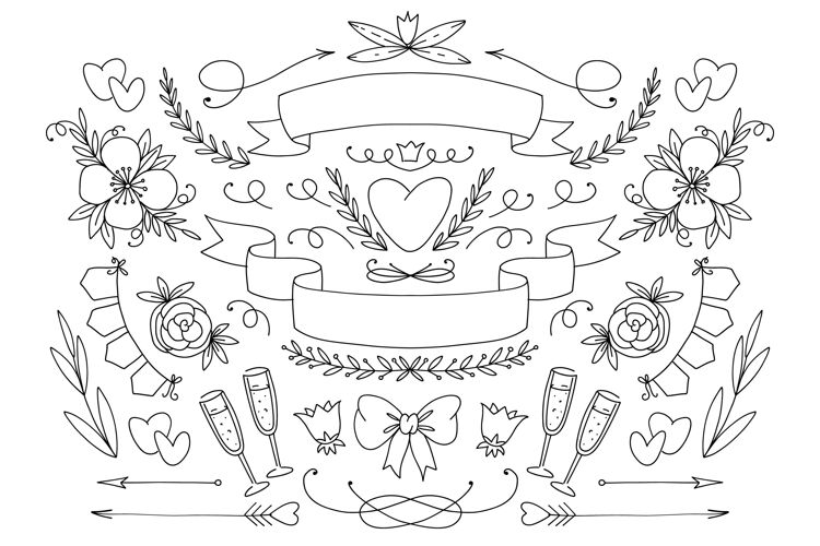 分类手绘婚礼饰品系列集合联盟采购产品婚礼