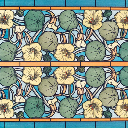花卉新艺术纳斯图提姆花卉图案背景花卉花卉装饰背景