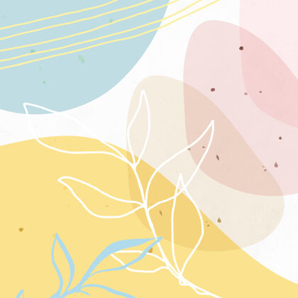 美丽的背景抽象粉彩孟菲斯图案背景植物孟菲斯背景孟菲斯