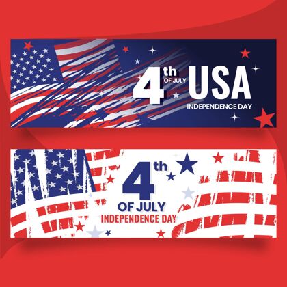 横幅详细的7月4日-独立日横幅设置美国独立日独立宣言