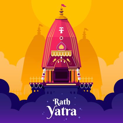 贾甘纳特拉思雅特拉详细的rathyatra插图印度节日普瑞