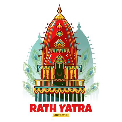印度教详细的rathyatra插图庆典详细说明印度教