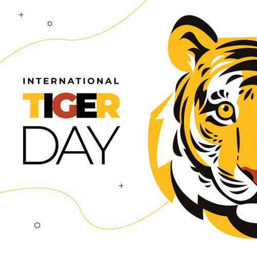 活动平面全球老虎日插画庆典平面设计野生动物